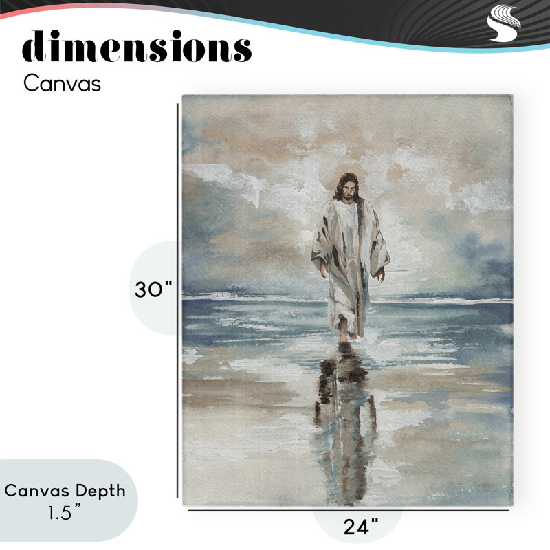 Jésus sur toile, conception par Elizabeth Medley, H 30 po x l 24 po