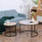 HOMCOM Round Nesting Tables Set Of 2, Stacking Coffee Table Set With Metal Frame  ,