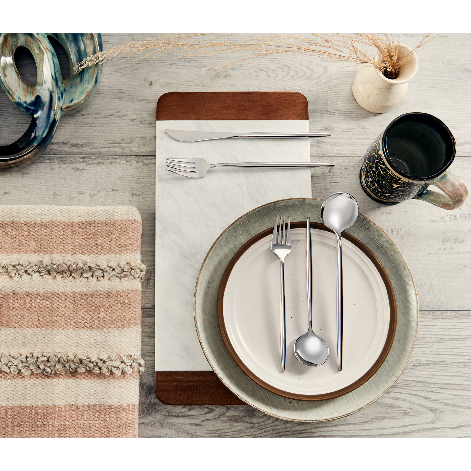 Zephyr Flatware Set - Service for 4, Silver
