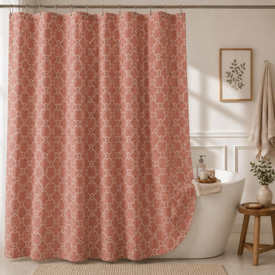 Rideau de douche 72 x 72 po, mélange de coton épais pour plus d'intimité | Conception imprimée élégante (crochets non inclus)