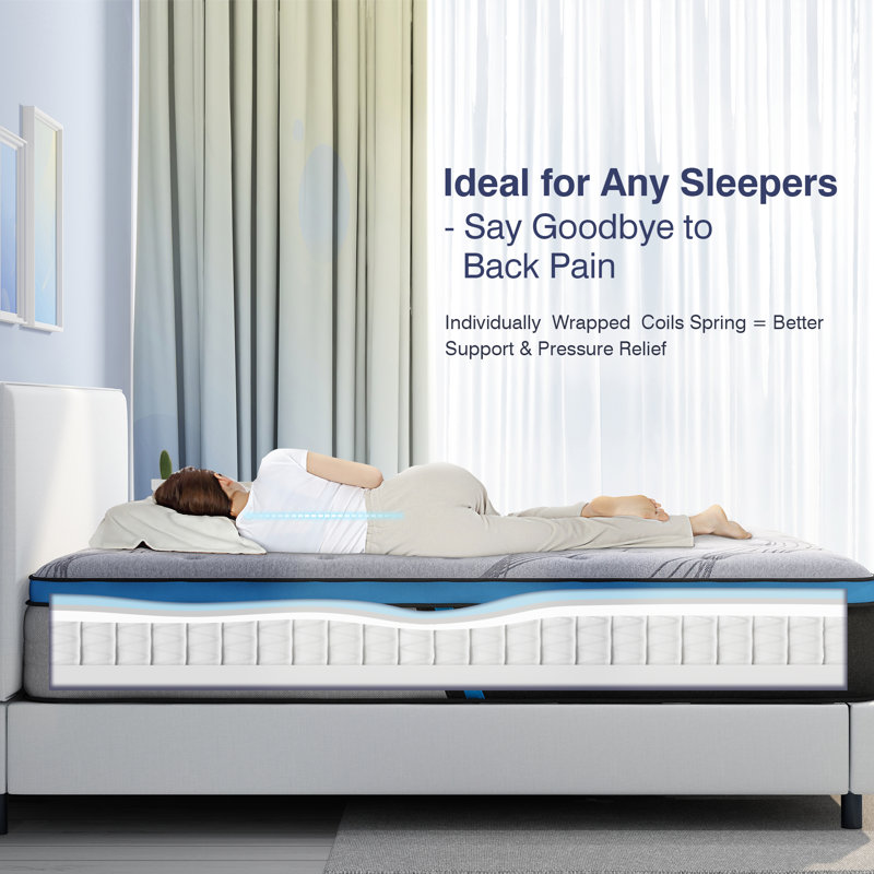 Avenco 10" Medium Pillow Top Hybrid Mattress, Twin