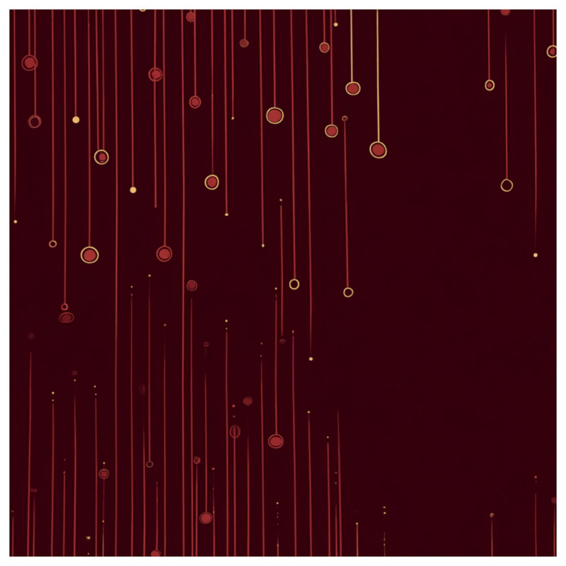Couvre-lit matelassé à lignes verticales et cercles de toutes tailles, Couvre-lit double, Abstrait rouge