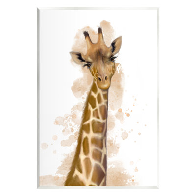 Giraffe & Modern Splash Wall Plaque Art by Matthew Piotrowicz