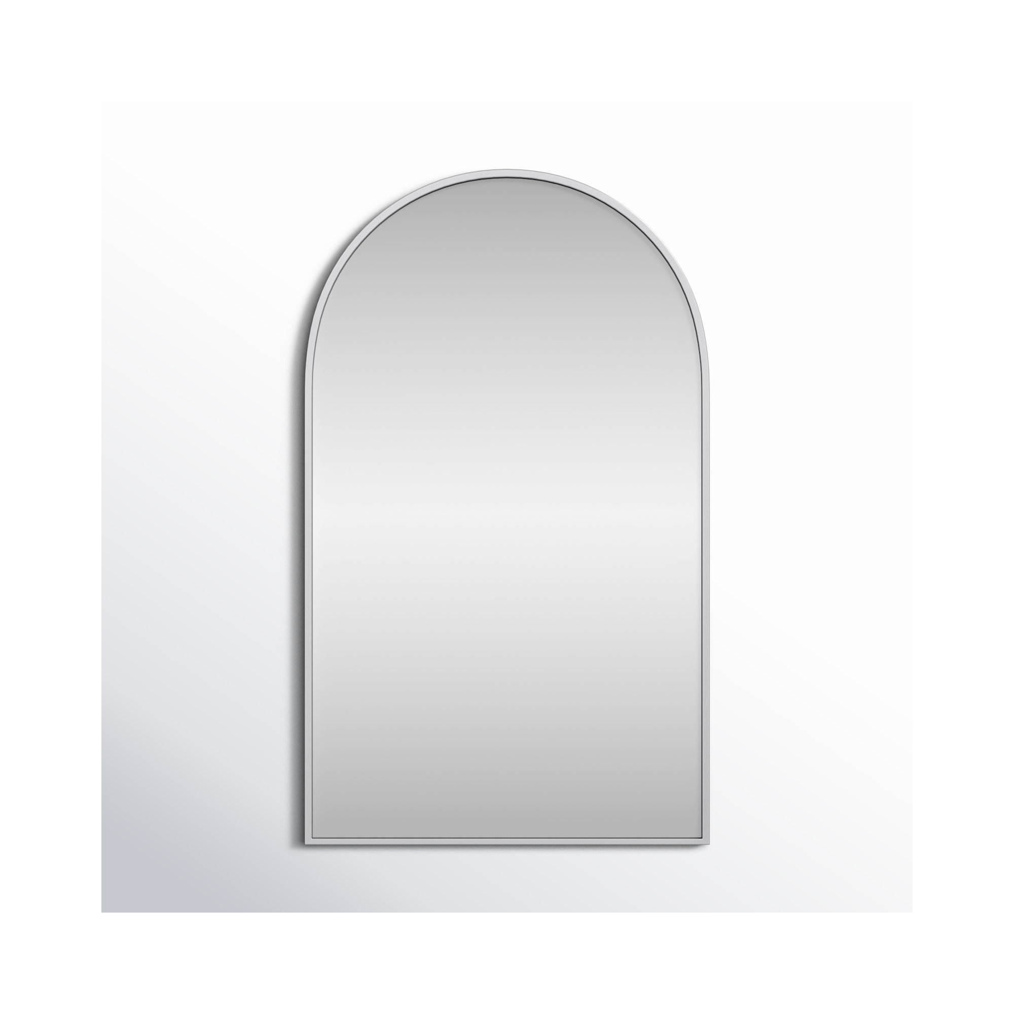 Sabine Metal Arch Wall Mirror, Silver, 40" x 24"