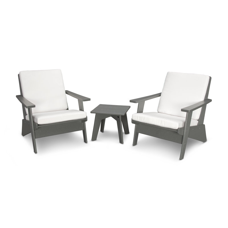 Ensemble 3 pièces Riviera Modern Lounge, Naturel, Gris ardoise