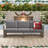 Ezell 3-Seat Outdoor Sofa, Weatherproof PE Rattan & Thick Cushions For Patio, Garden-1998231948