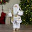 Figurine de père Noël 18 po or et blanc