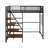 Twin Size Loft Metal Bed With Built-In Charging Station And LED Light-391460460