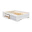 Lit double pleine grandeur, lit en bois massif avec lit gigogne, boîte de rangement sous le lit à 2 tiroirs, tablettes et table de chevet-106847904