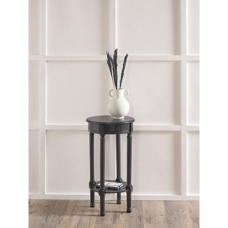 Abree Solid Wood End Table, Black