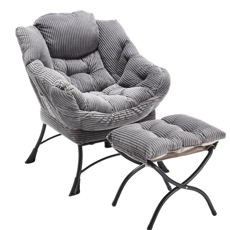 Chaise paresseuse douce avec - gris moderne pour des moments de détente, Grey
