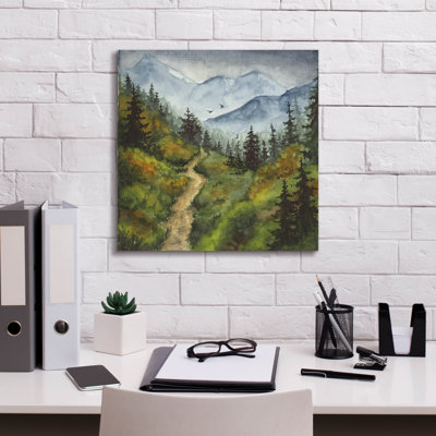  «Path To The Mountains Ii - Mini Series» par Anika Goodhue, art mural sur toile, 18 po x 18 po