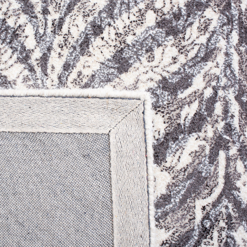 Restoration Vintage Hand Tufted Wool/Viscose Pile Chevron Rug in Gray/Ivory, Runner 2'3" x 8'