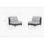 Black Wicker Outdoor Armless Chair Conversation Set, Pacific Fog Gray