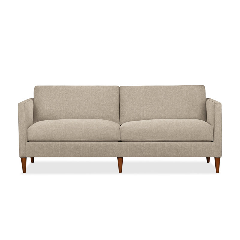 Clifford 87" Upholstered Custom Sofa, Davis Chateau Gray Bouclé