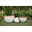 Ensemble de 3 pots de fleurs extra larges en terre cuite côtelée - Intérieur/Extérieur