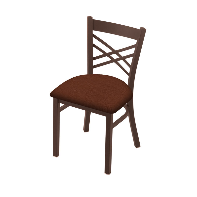 Catalina 18'' H Upholstered Metal Side Chair, Bronze, Vinyl-Rein Adobe