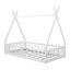 Lit simple en bois avec clôture, blanc-650196164