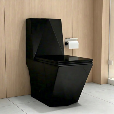 Yingze Elongated One Piece Toilet, 17" ADA Compliant Chair Height, Dual Flush 1.1/1.6 GPF Water Saving, Quiet Soft Close Seat, Seamless Skirted Porcelain