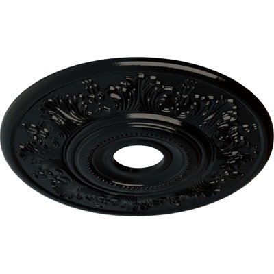 Médaillon de plafond Endurathane Vienna, DE 20 po x P 3 1/2 po x P 1 1/2 po (convient aux auvents jusqu'à 6 1/2 po), finition perle noire peinte à la main