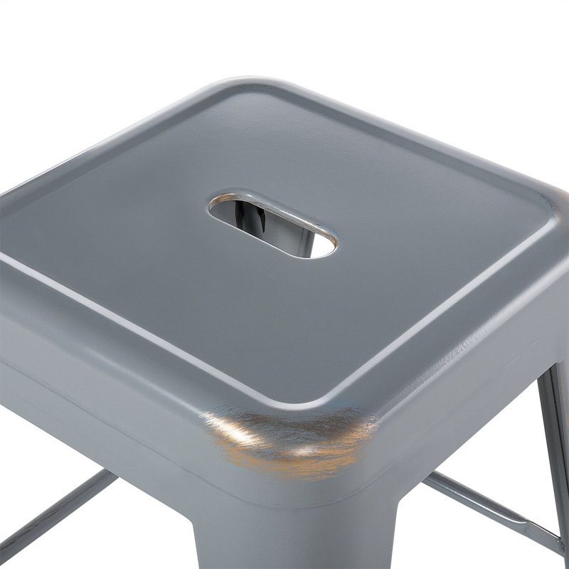 Iowa Park Counter Stool with Metal Frame, Silver