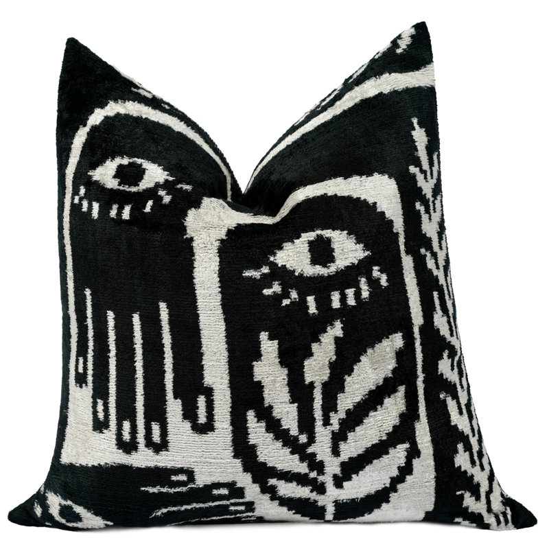 Coussin en velours abstrait