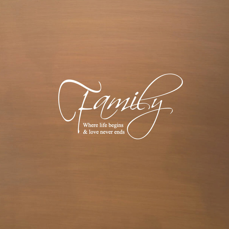 Adhésif mural «Family Where Life Begins and Love Never Ends», Blanc mat