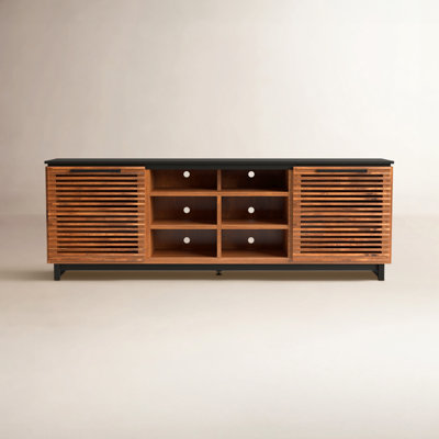 Meuble télé 85 po avec portes à lattes Liddel