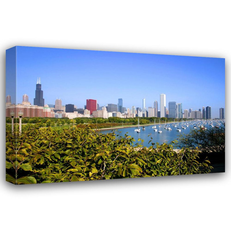 Chicago Cityscape and Lakefront, H 16 po x l 24 po