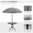 Gardin 6 Piece Folding Steel Bistro Set with Umbrella-124073653-124073651