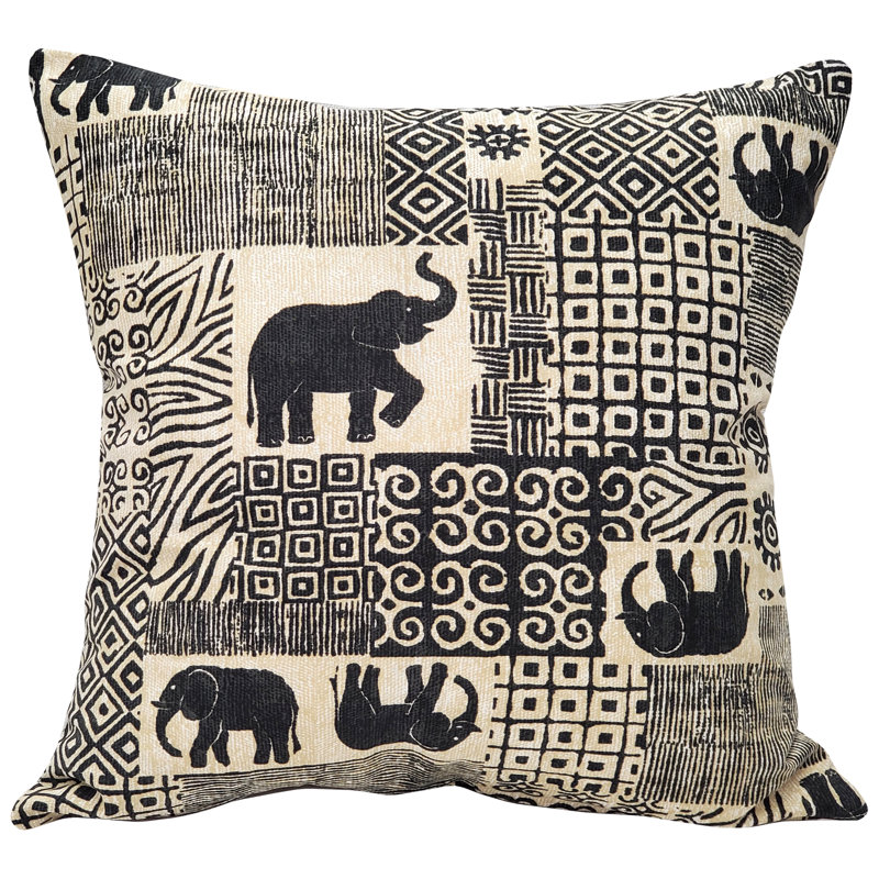 Zakouma Cotton Blend Throw Pillow