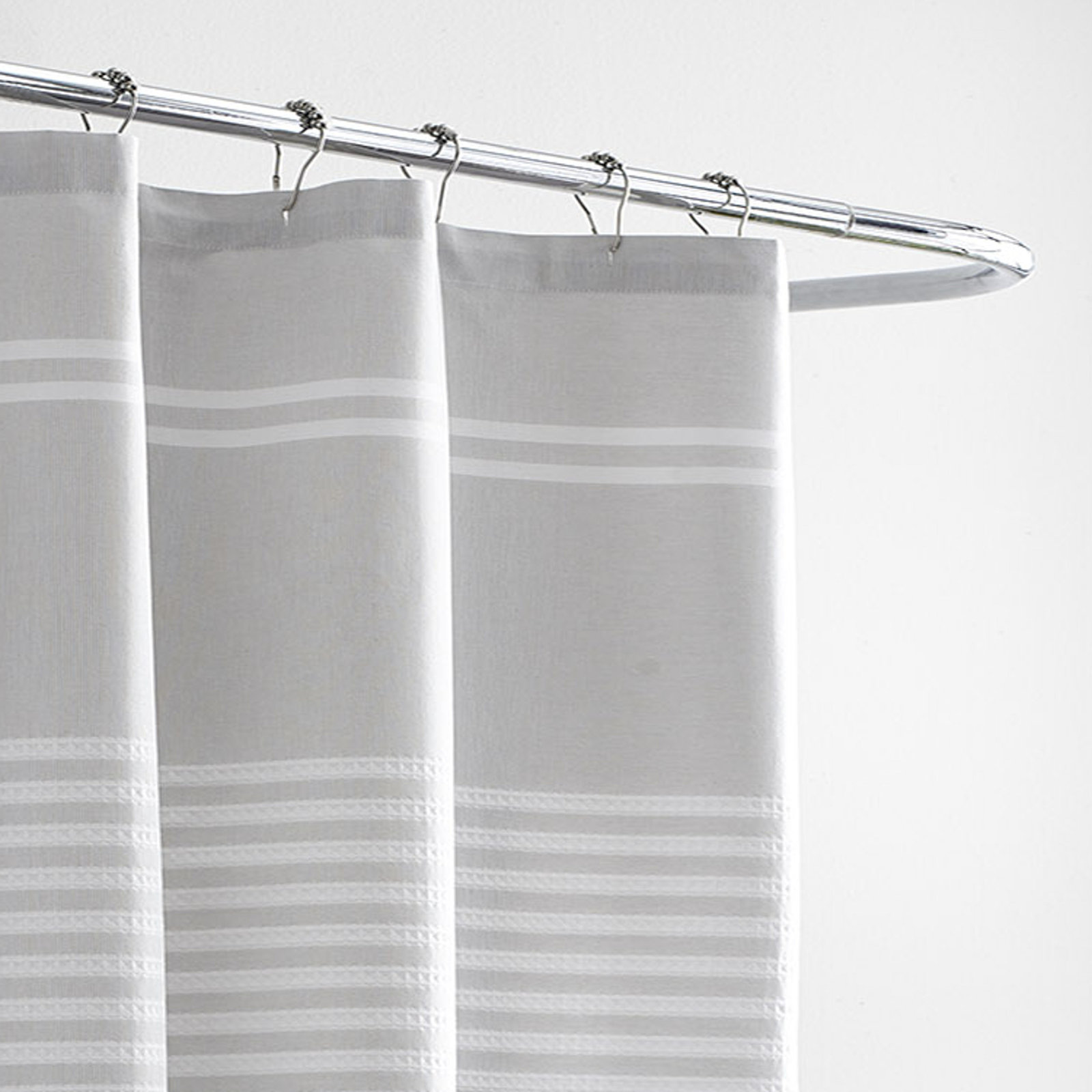 Vera Wang Seersucker Striped Cotton Shower Curtain