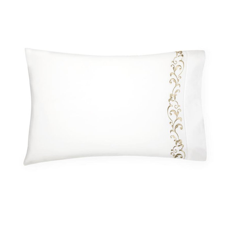 Griante Percale Pillow Case,  Standard , White/Oat