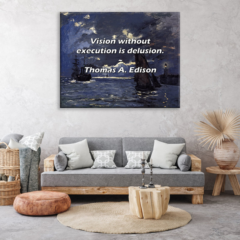 Artsy Quote "Vision without execution is delusion." By Thomas A. Edison Gallery Wrapped Canvas