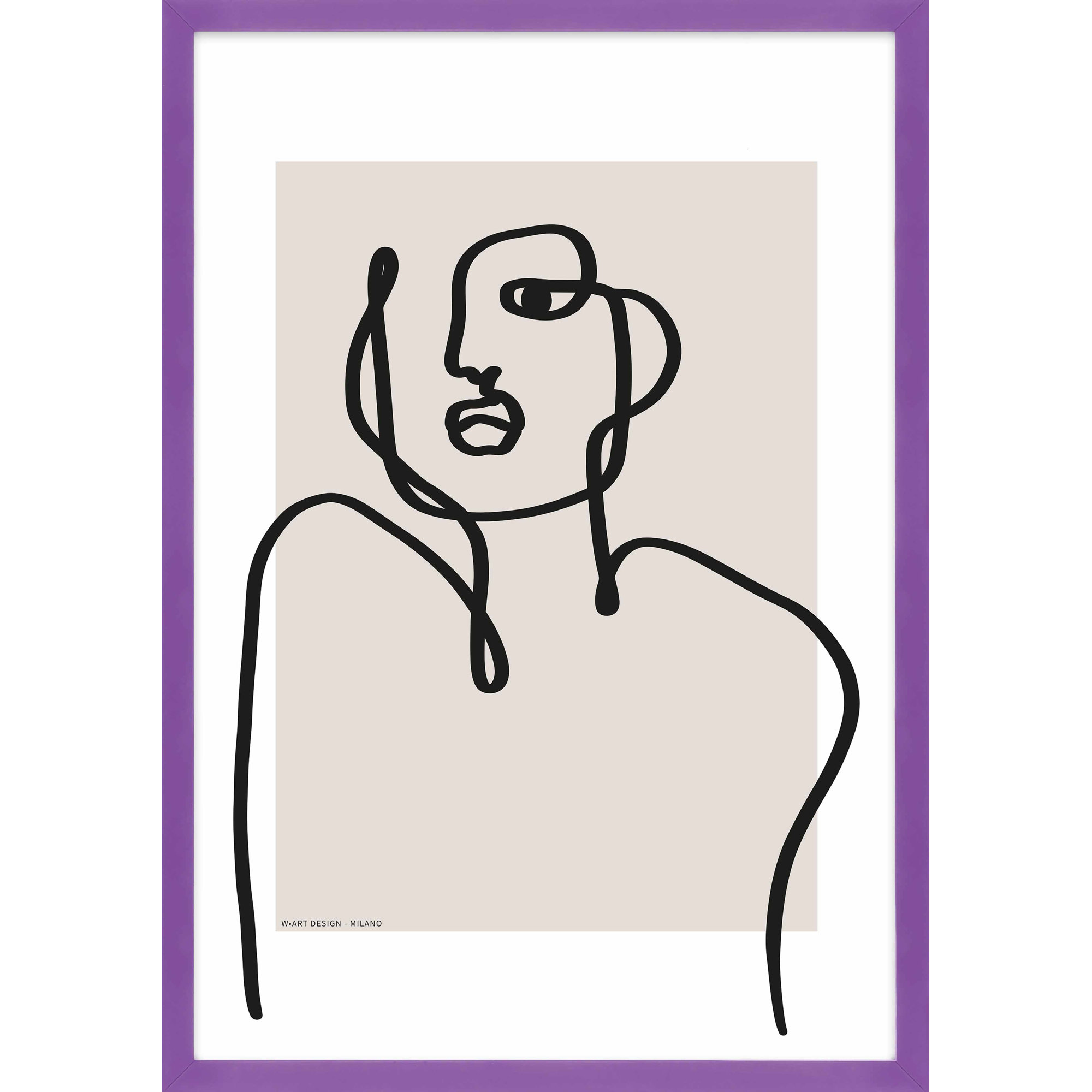 Figure And Form 1 by Romina Gadler, Purple Framed Paper, 20" H x 14" W x 1.25" D