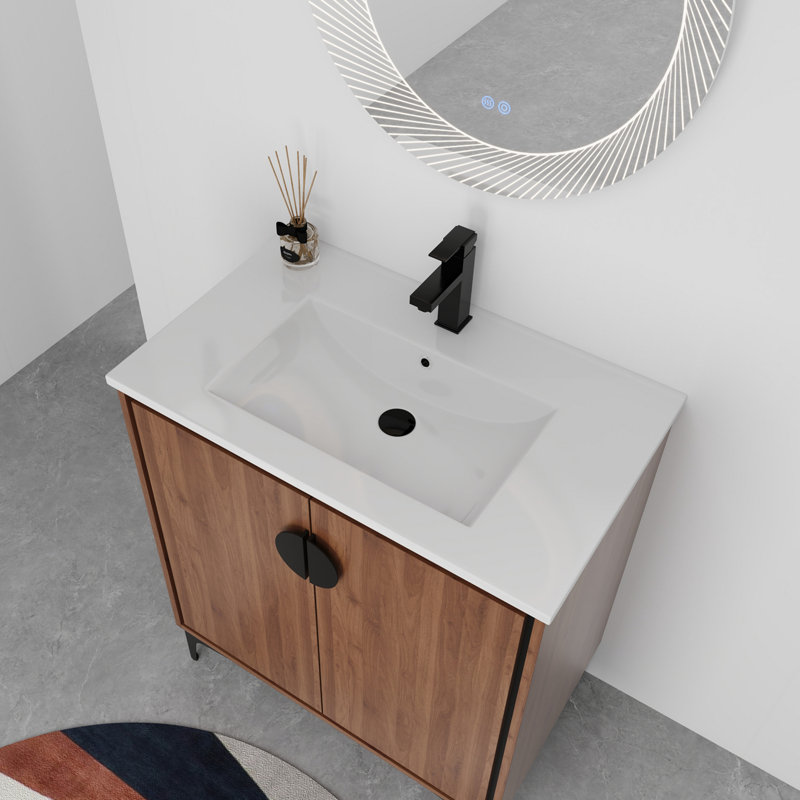Meuble-lavabo simple 30 po avec comptoir en céramique Namitha