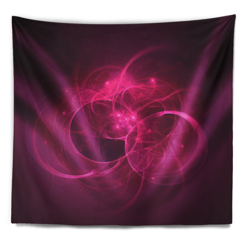 Tapisserie de cercles magenta brillant Abstract, H 32 po x l 39 po