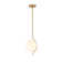 Curved Line Globe Pendant with White Jade Glass