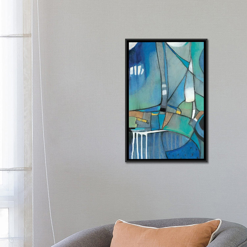«Rose Bud II», impression sur toile tendue, H 26 po x l 18 po x P 1,5 po, Toile avec cadre noir, Pas de tapis