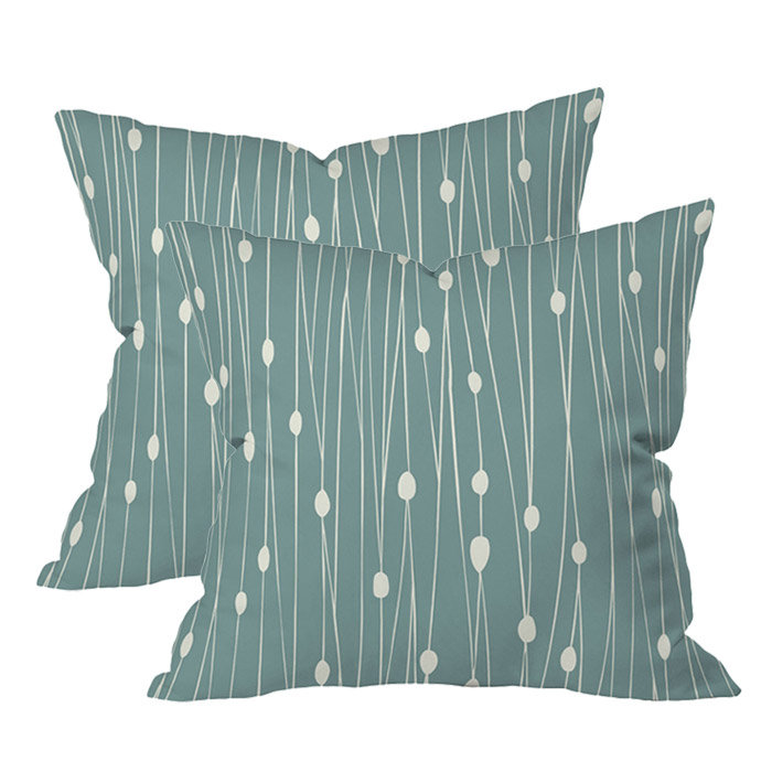 Coussin décoratif intérieur/extérieur enchevêtré, Bleu