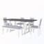 Ensemble de table de salle à manger extensible 6 pièces avec rallonge amovible et chaise d'appoint rembourrée et banc-894517934