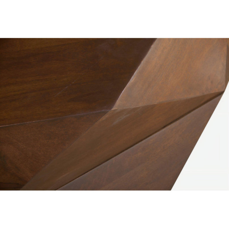 Table basse à plateau relevable en bois massif avec rangement en forme de diamant - Table basse moderne fabriquée à la main pour le salon