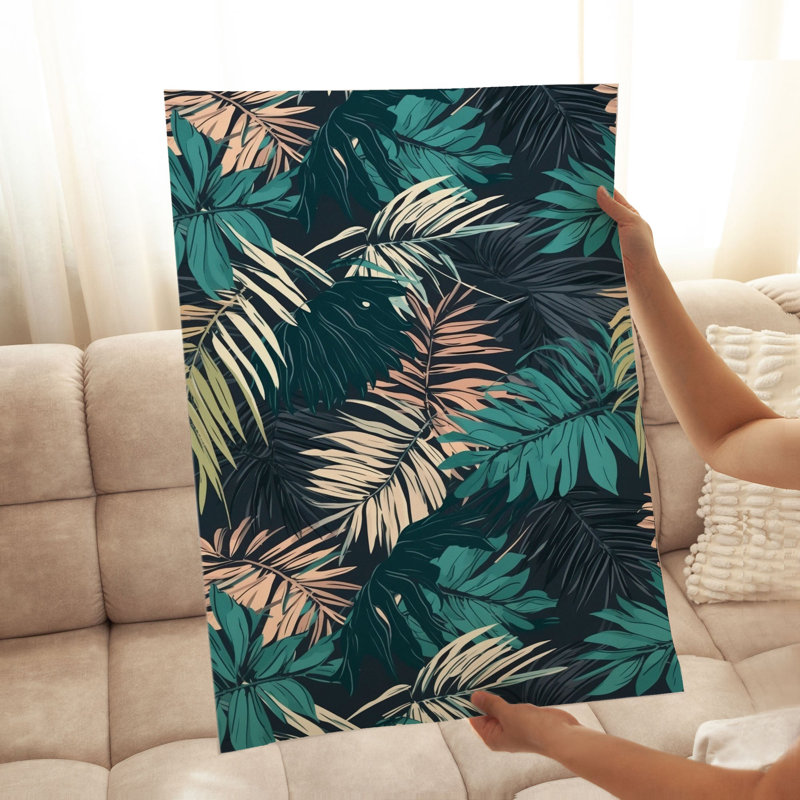 «Botanical Tropical Leaves», reproduction d'art tropicale sans cadre, H 16 po x l 12 po