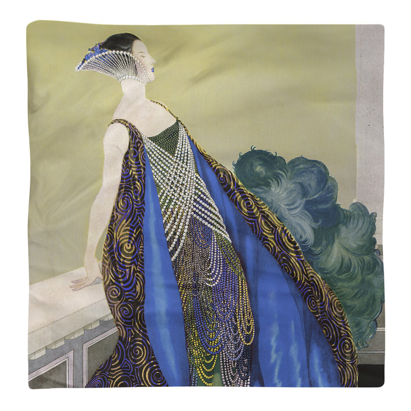 Emily Brodeur Cotton Square Napkin, Yellow/Blue