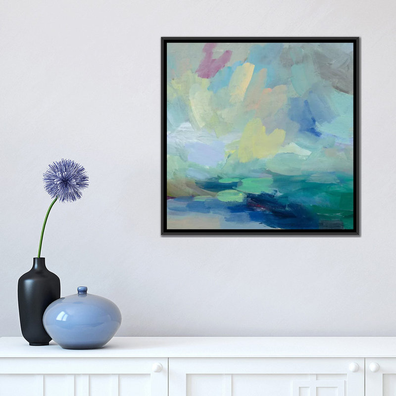 Orage, reproduction d’art sur toile tendue, H 18 po x l 18 po x P 1,5 po, Toile encadrée noire, Pas de tapis
