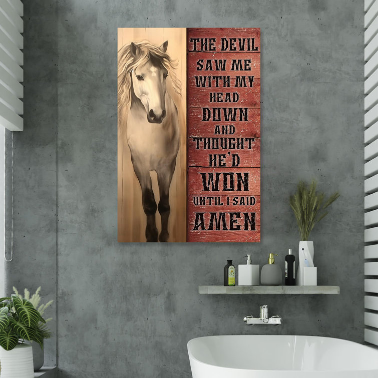 Trinx Horse The Devil Swa Me - 1 Piece Rectangle Graphic Horse The Devil  Swa Me On Canvas Print