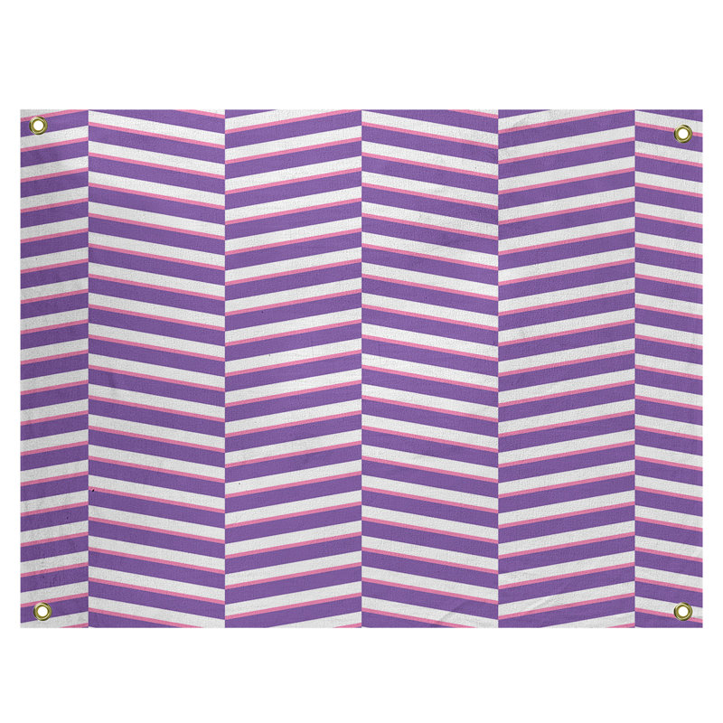Jaya Polyester Tapestry, 59" H x 80" W, Purple/Pink/White
