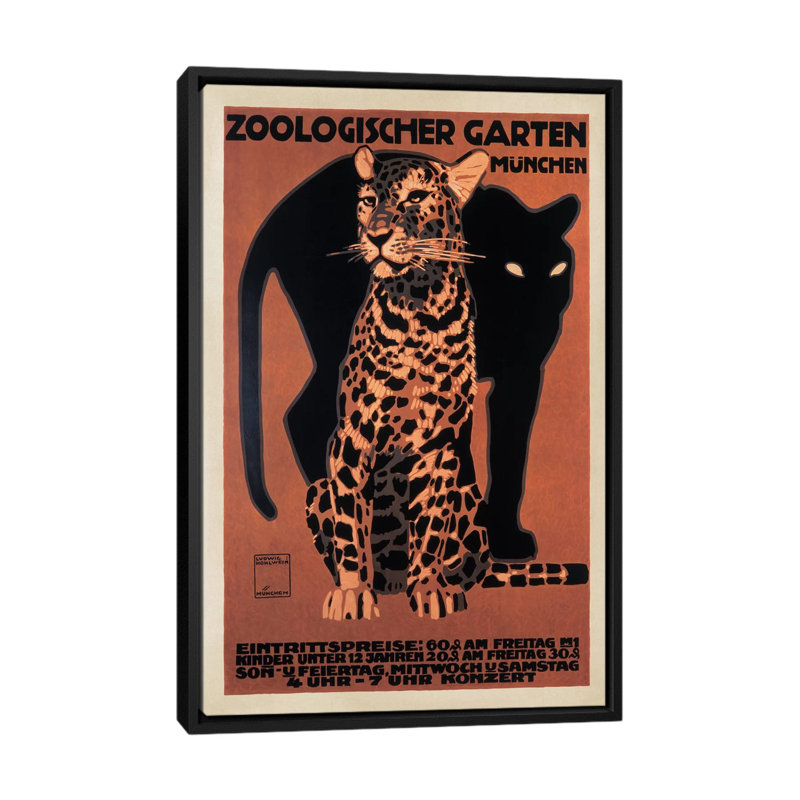 « zoologischer garten, 1912 » par top art portfolio, impression sur toile, Toile avec cadre noir, Pas de tapis
