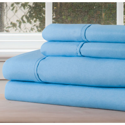 3-Piece Brushed Microfiber Sheet Set - Bedding with Wrinkle and Stain-Resistant Fitted and Flat Sheets Plus Pillowcase by Lavish Home