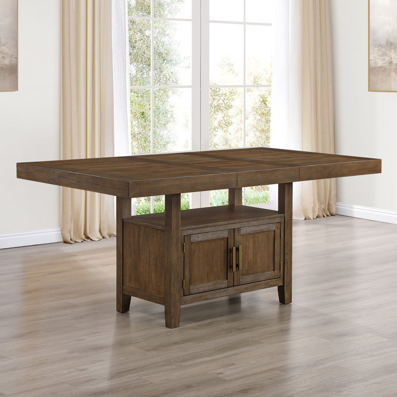 Garland Extendable Wood Counter Table, Toffee Brown